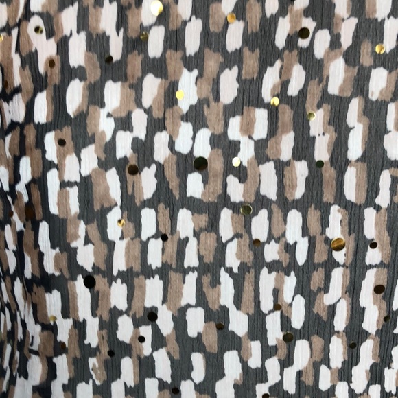 BCX- Sheer Top with Brown, Black and White pattern - Picture 4 of 5